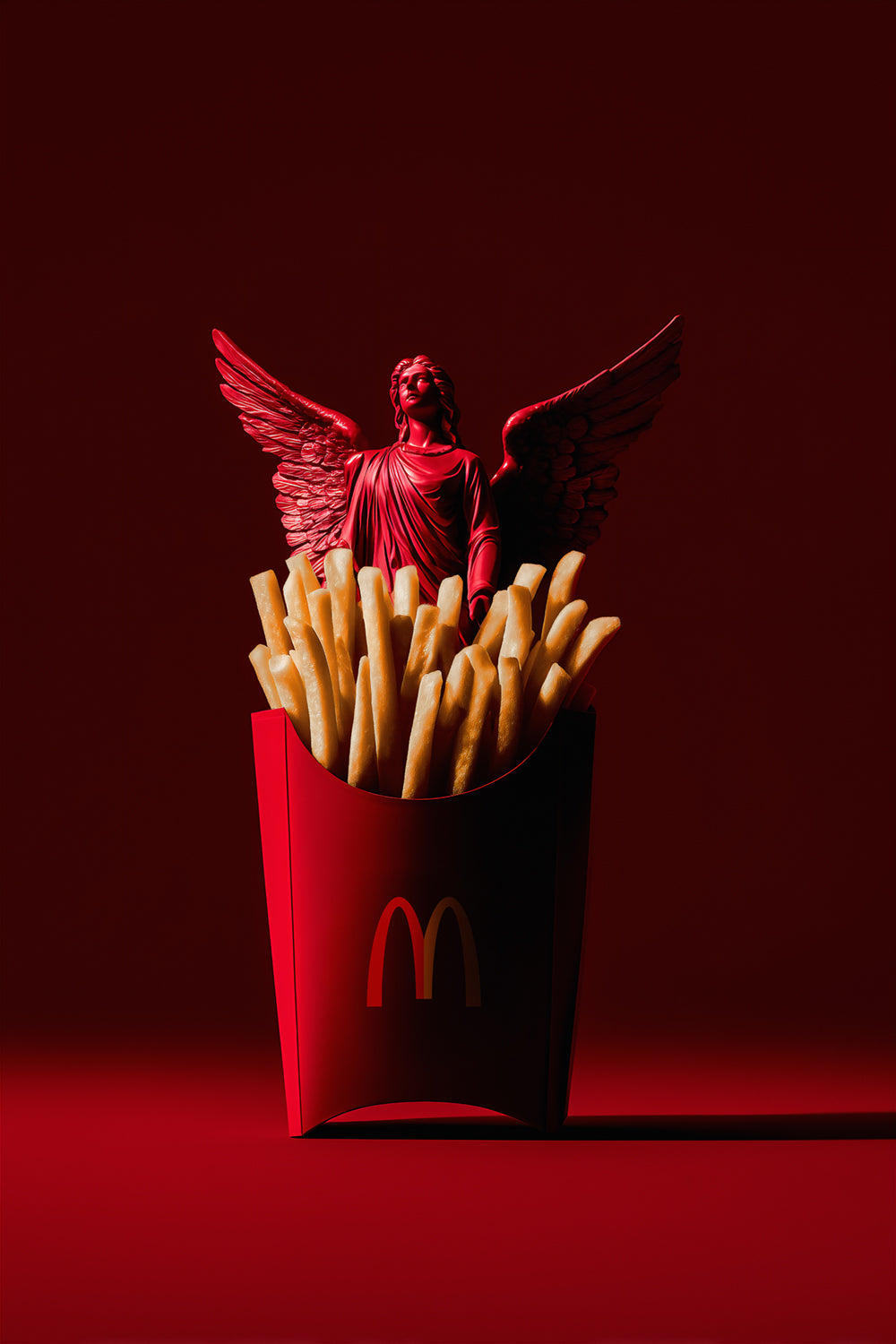 "Fries & Angel" 12 x 18 in. | AI Art | Limited Edition | Signed